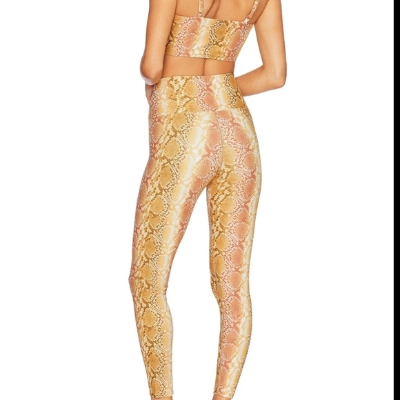 Beach Riot Pants - Beach Riot Piper golden snakeskin SZ M High-Waiste